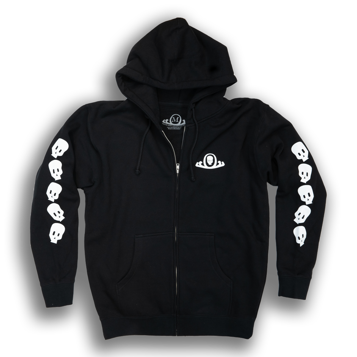 Zip Up Hoodie Skull Front Logo Back Doctor Nick s Amazing Man Stuff