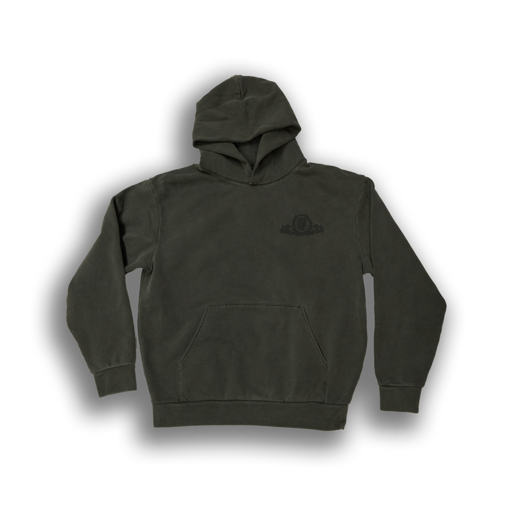 Pull Over Hoodie - Heavy Weight/Heavy Metal - Black on Grey