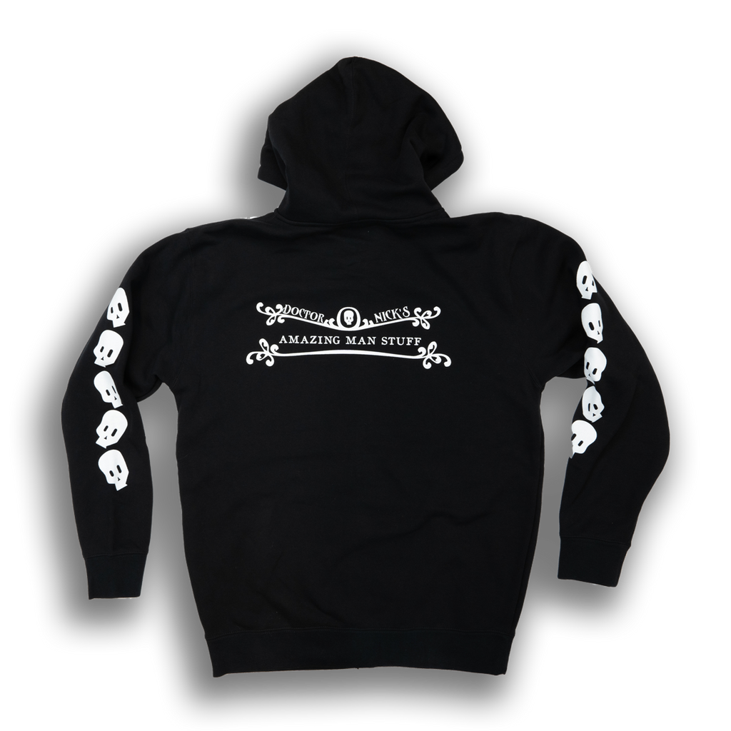 Zip Up Hoodie - Skull Front - Logo Back